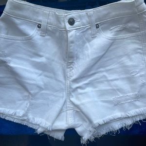 Never worn aerie white jean shorts in size xs